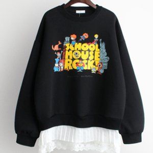 Medium and long style fake two hoodies for women